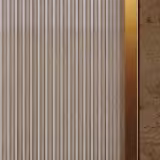 Fluted glass with bronze frame